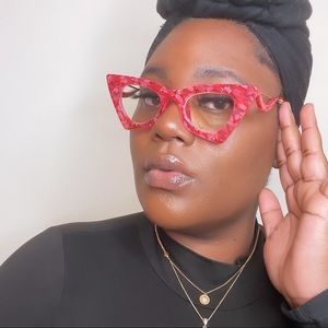 Red Marble Blue Light Glasses